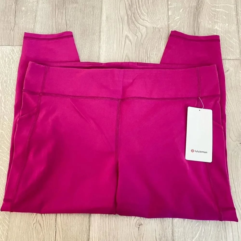Lululemon Invigorate High Rise Tights 25” Leggings Barbie Pink - Picture 5 of 8